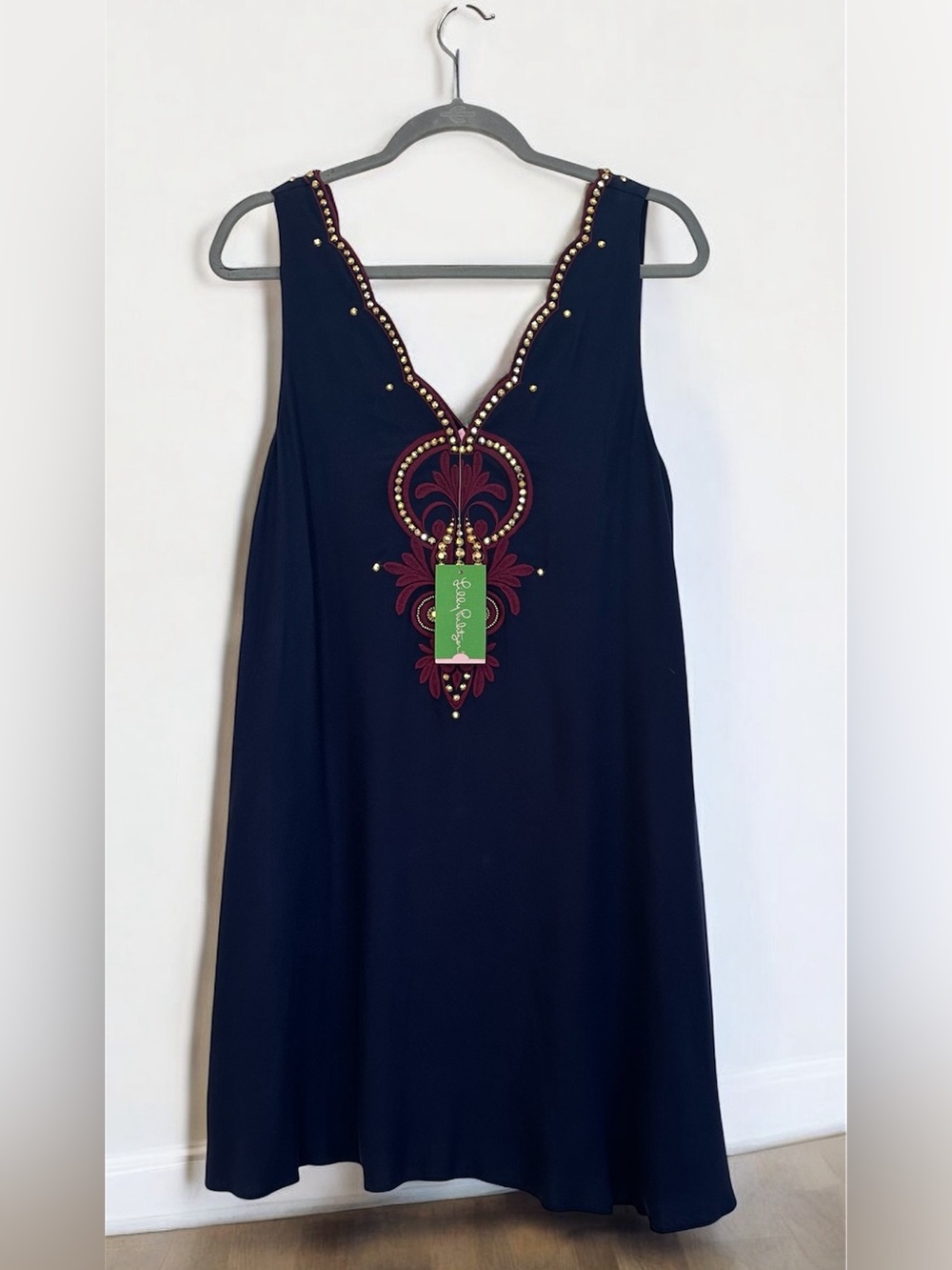 NWT!! Lilly Pulitzer Owen Dress Navy Blue Trapeze Swing Shift Size M MSRP $248